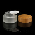 5g 15g 30g 50g 100g toptan kozmetik kapları yüz kremi buzlu şeffaf cam Kavanoz bambu kapaklı